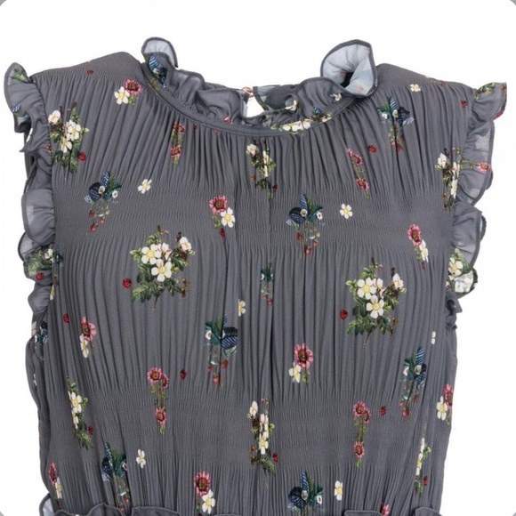 Ted Baker Gray Oracle Pleated Midi Dress Sz 2 or Small - Picture 9 of 10